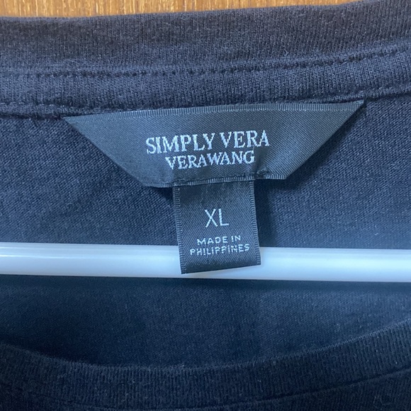 Simply Vera Black Top XL with Tie at the Bottom - Picture 2 of 5